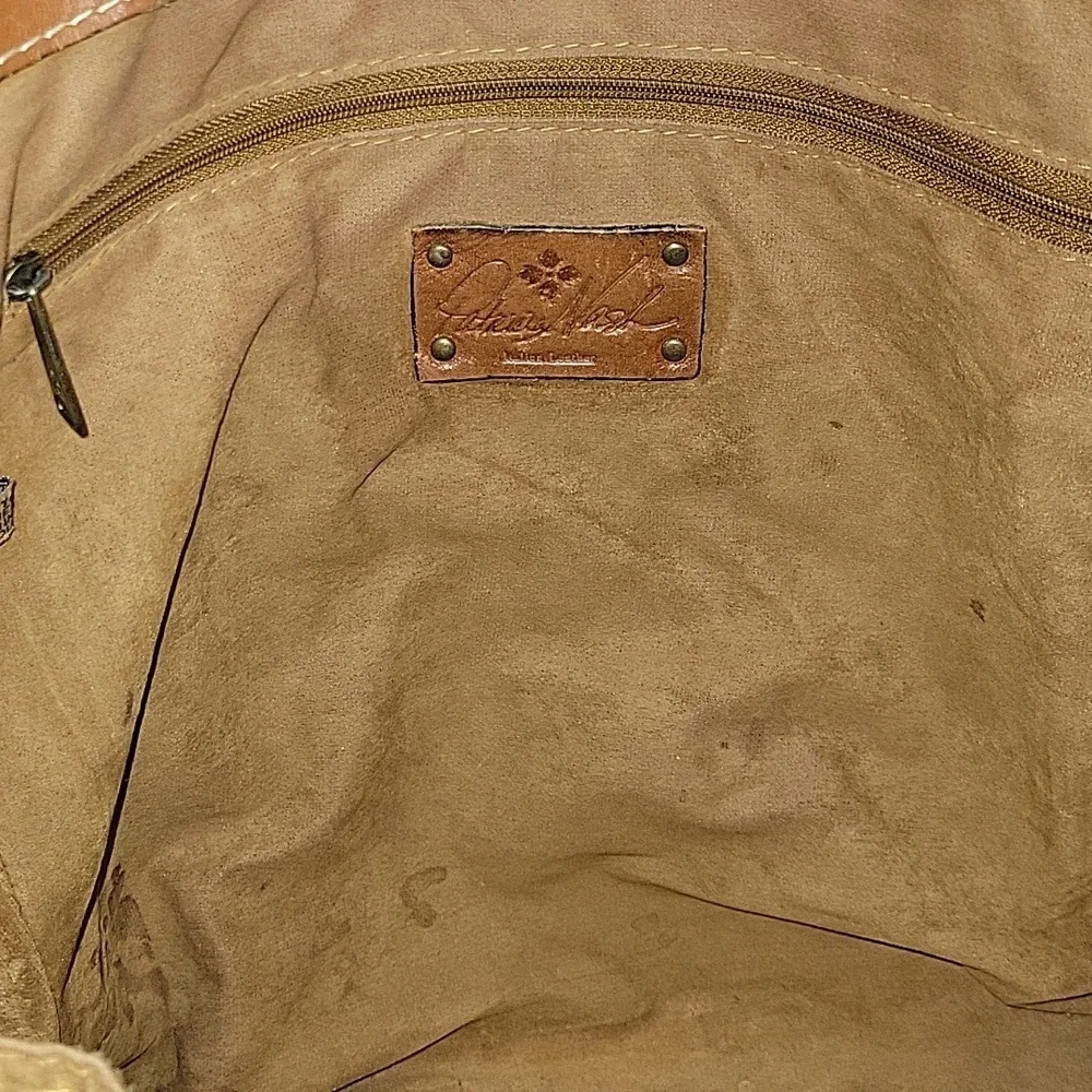 Patricia Nash Brown Tooled Leather Tote Shoulder Bag